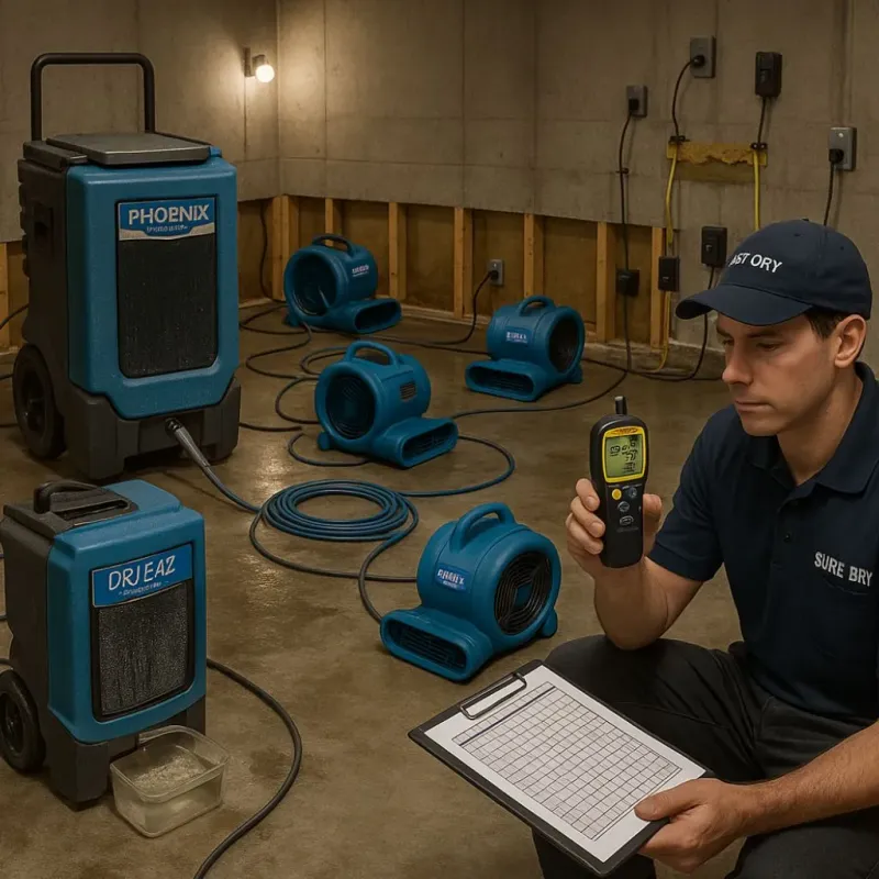 Structural Drying and Dehumidification process in Mound City, MO